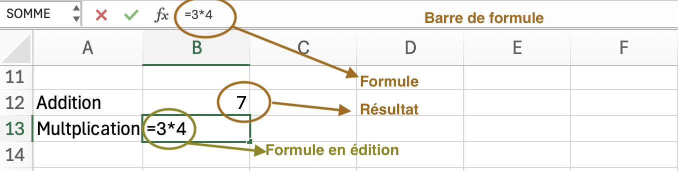 Excel: exemple de formule simple