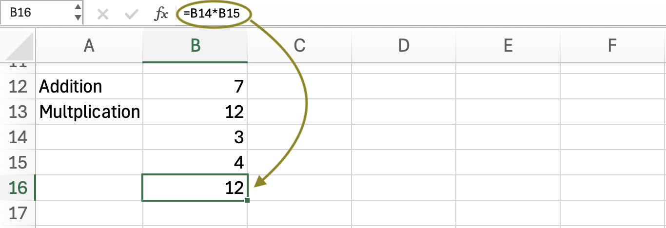 Excel: exemple de formule avec références