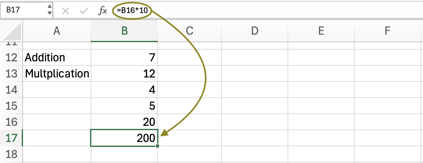 Excel: exemple de formule avec références